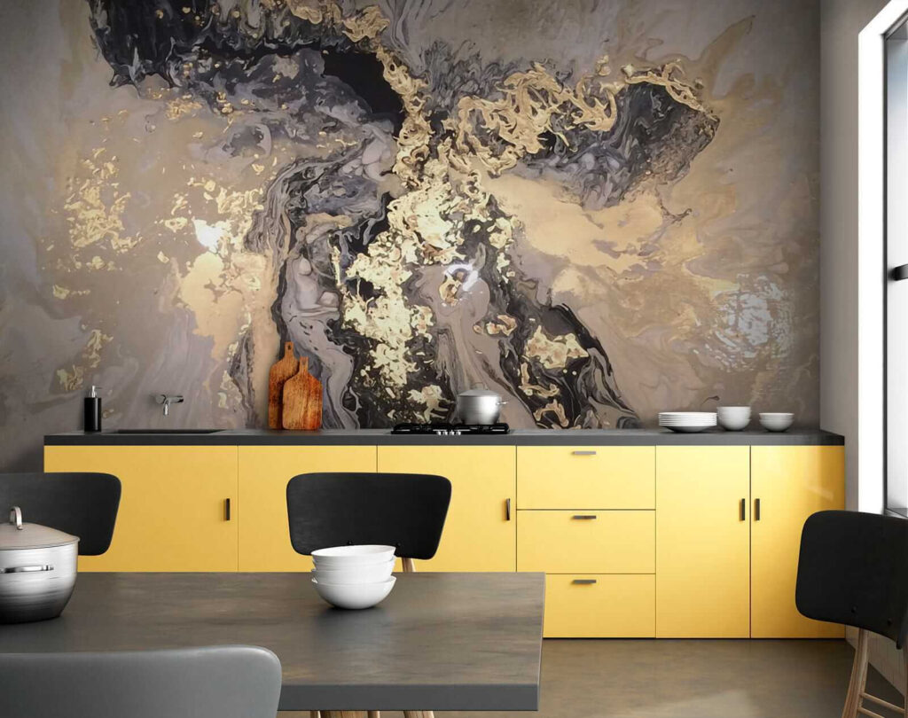 Ethereal swirls in metallic hues