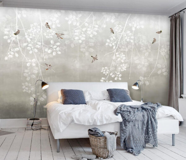 Wall murals Wall murals Birds flying birds on branches (SKU: u19485)