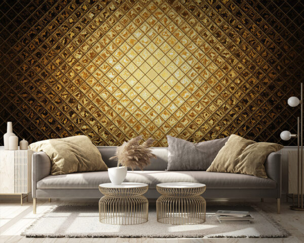 Luminous metallic geometric pattern