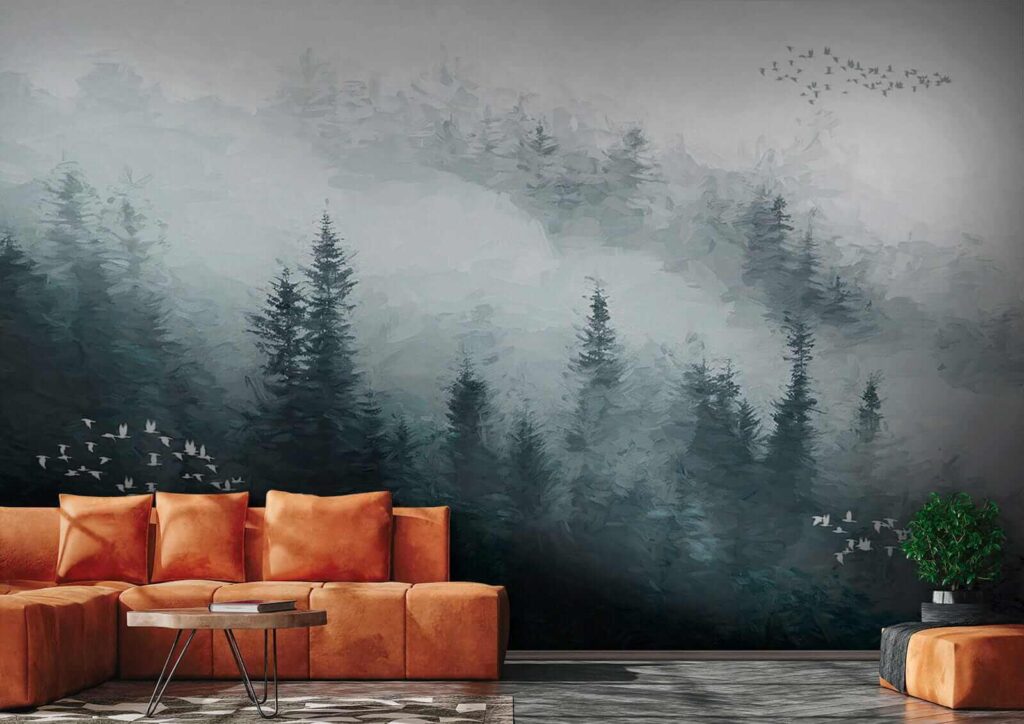 Foggy forest with birds flying u23921pig2 1024x724 - Foggy forest with birds flying - tegory