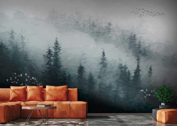 Foggy forest with birds flying u23921pig2 600x425 - Foggy forest with birds flying - tegory