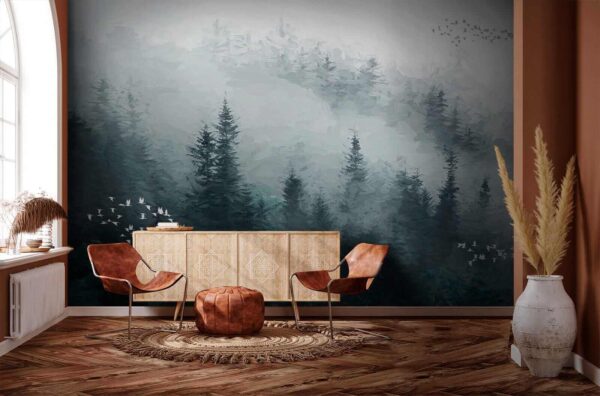 Foggy forest with birds flying u23921pih1 600x396 - Foggy forest with birds flying - tegory