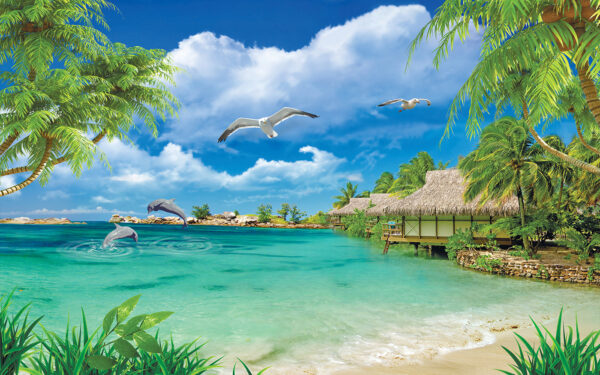 Beach with a hut and a couple of birds u26969p 600x375 - Beach with a hut and a couple of birds