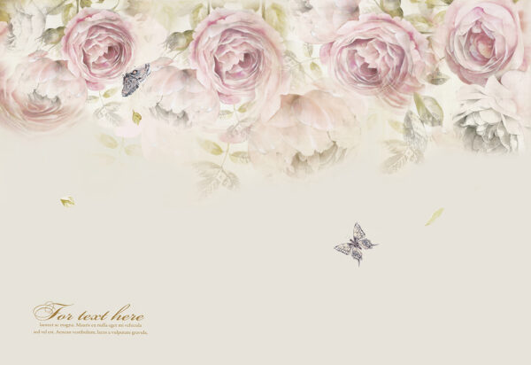 Pink roses and butterflies u29042p 600x412 - Pink roses and butterflies