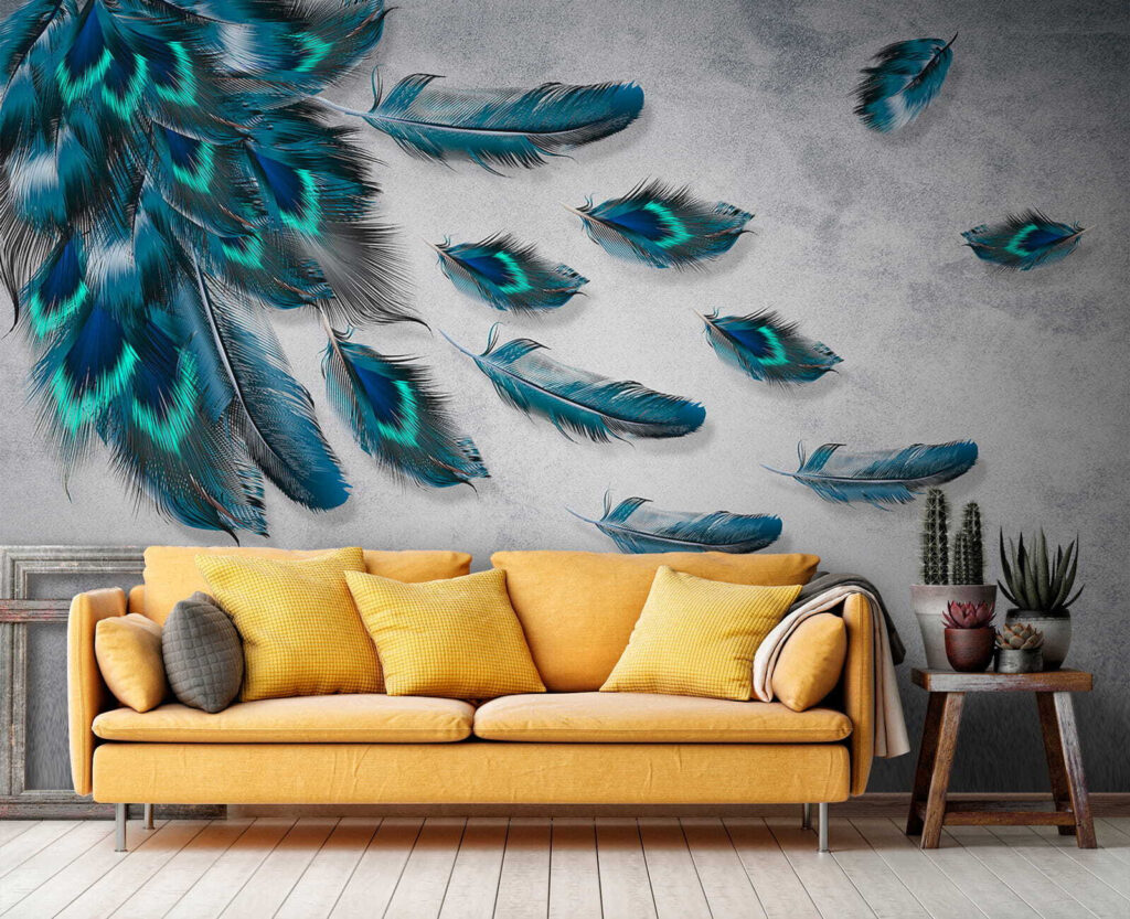 Group of blue feathers Group of blue feathers