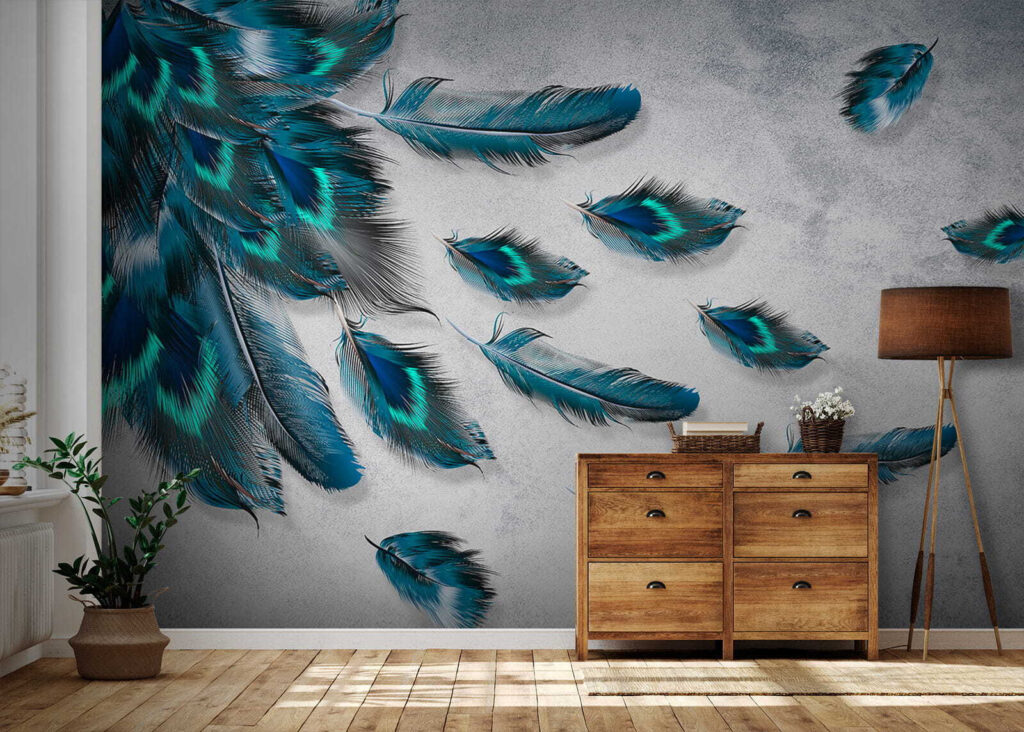 Group of blue feathers Group of blue feathers