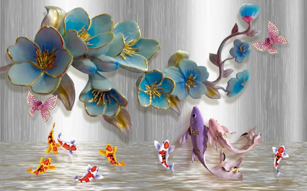 Group of fish and flowers u29928p 1024x639 - Group of fish and flowers - tegory