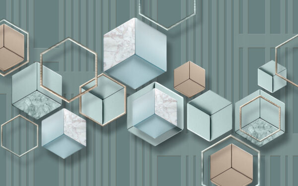 Wallpaper with hexagons and geometric shapes u31212p 600x375 - Wallpaper with hexagons and geometric shapes - tegory