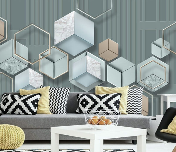 Wallpaper with hexagons and hexagons