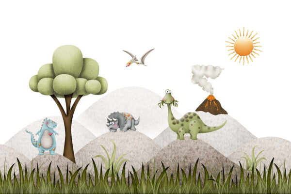 Cartoon dinosaurs in a landscape u31421p 600x400 - Cartoon dinosaurs in a landscape - tegory