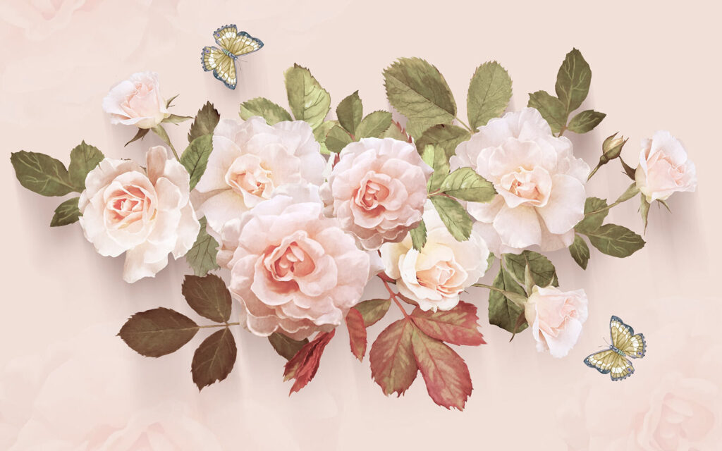 Delicate roses with gentle butterflies u31663p 1024x640 - Delicate roses with gentle butterflies - tegory