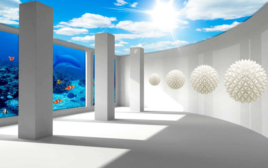 Room with columns and fish and fish u31923p 1024x640 - Room with columns and fish and fish - tegory