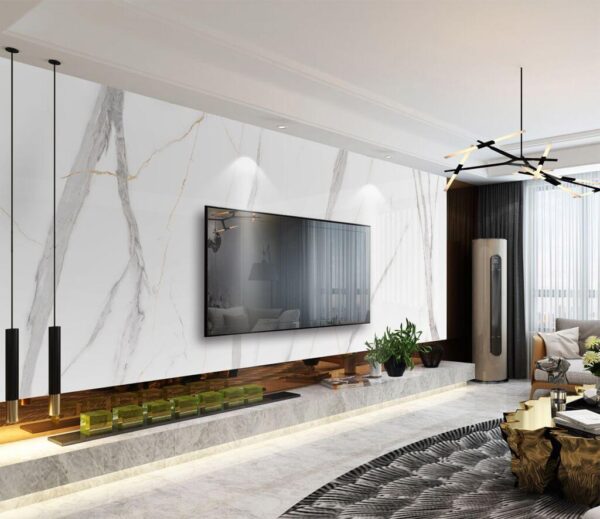 Elegant white marble with veins Wall murals Elegant white marble with veins