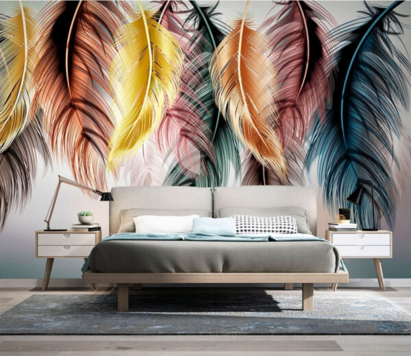 Group of colorful feathers Group of colorful feathers