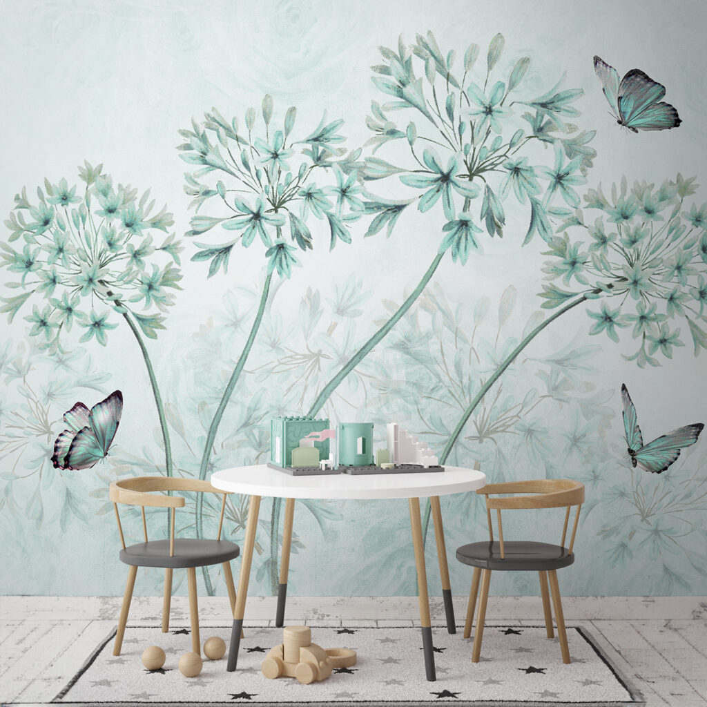 A painting of flowers and butterflies u35495v2piq1m 1024x1024 - A painting of flowers and butterflies