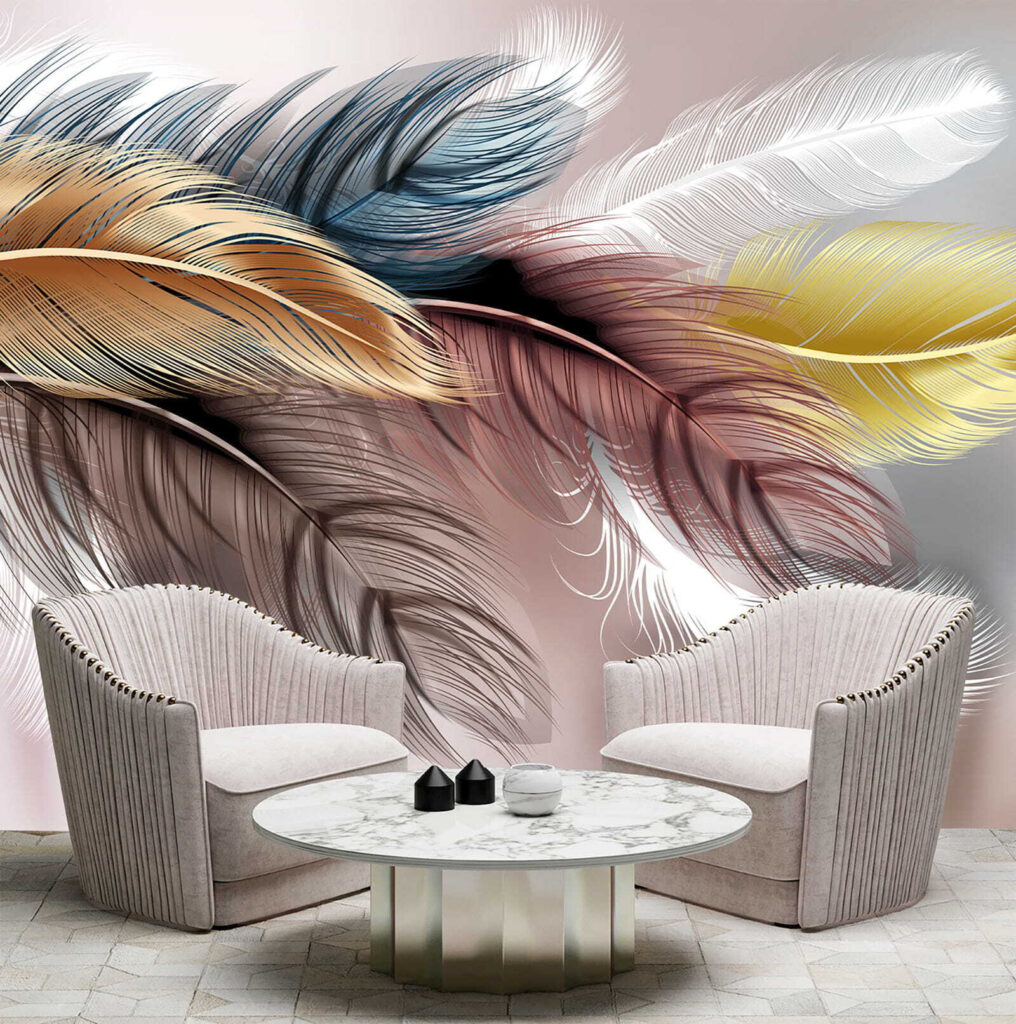 Group of colorful feathers Group of colorful feathers