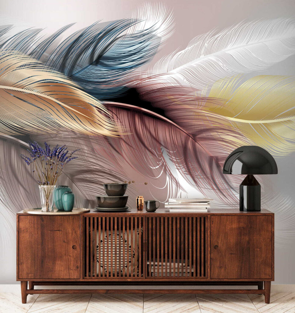 Group of colorful feathers Group of colorful feathers