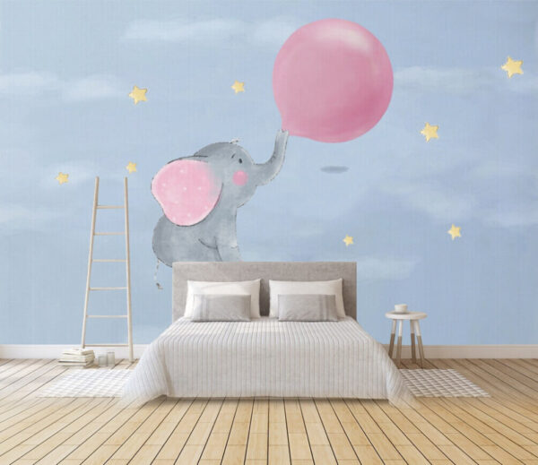 Cartoon of an elephant holding a balloon u41016pib1m 600x519 - Cartoon of an elephant holding a balloon - tegory