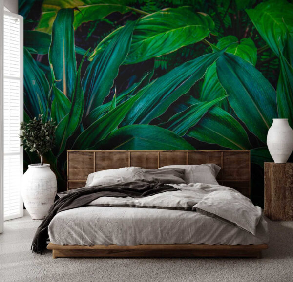 Lush tropical leaves in vibrant green. Lush tropical leaves in vibrant green.