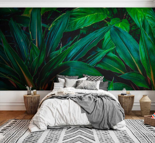 Lush tropical leaves in vibrant green. Lush tropical leaves in vibrant green.