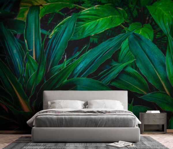 Lush tropical leaves in vibrant green. Lush tropical leaves in vibrant green.
