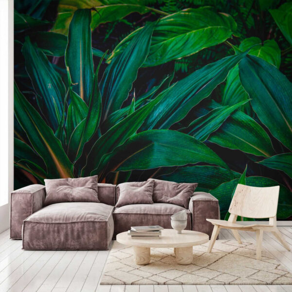 Lush tropical leaves in vibrant green. Lush tropical leaves in vibrant green.