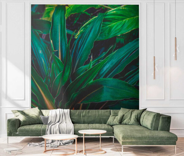 Lush tropical leaves in vibrant green. Lush tropical leaves in vibrant green.