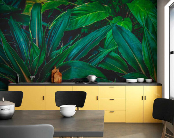Lush tropical leaves in vibrant green. Lush tropical leaves in vibrant green.