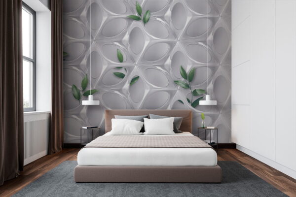 White wall with green leaves u41676pib1 600x400 - White wall with green leaves - tegory