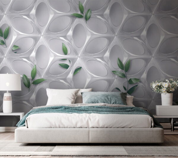 White wall with green leaves u41676pib2 600x533 - White wall with green leaves - tegory