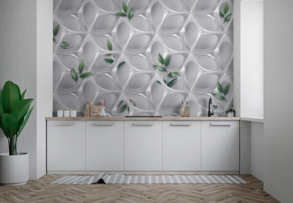 White wall with green leaves u41676pik1 600x416 - White wall with green leaves - tegory