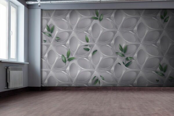 White wall with green leaves u41676piw1 600x400 - White wall with green leaves - tegory