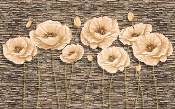 Group of flowers on a brick wall u41855p 600x375 - Group of flowers on a brick wall