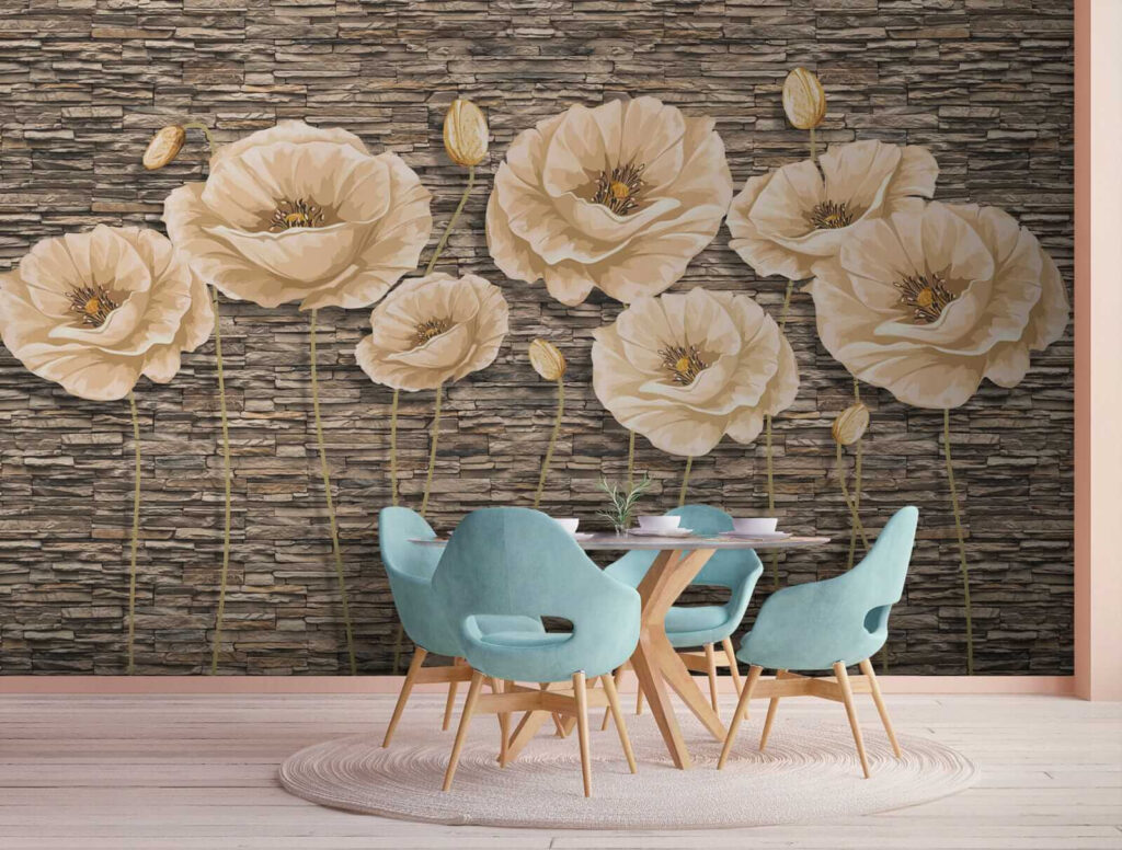 Group of flowers on a brick wall u41855piz1 1024x776 - Group of flowers on a brick wall