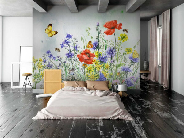 Painting of flowers and butterflies Painting of flowers and butterflies