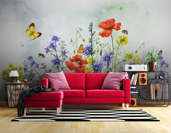 Painting of flowers and butterflies Painting of flowers and butterflies