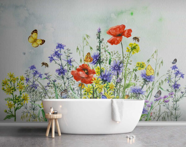 Painting of flowers and butterflies Painting of flowers and butterflies