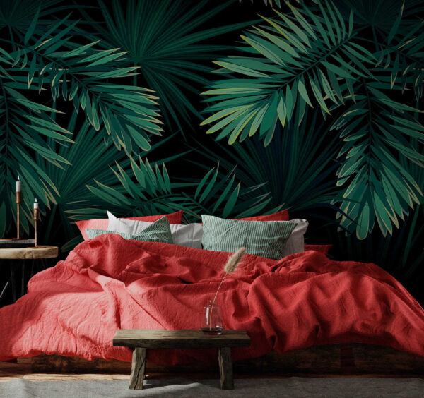 Tropical leaves on a dark background. Tropical leaves on a dark background.