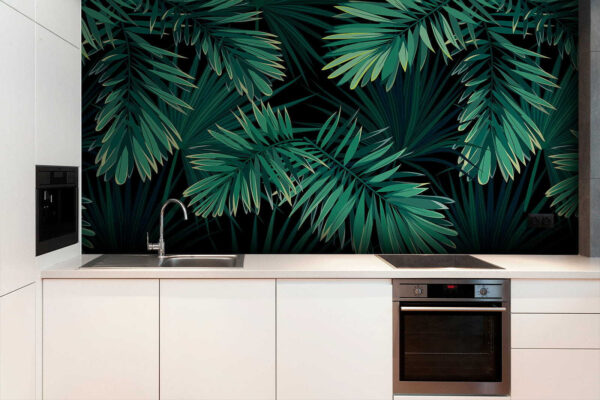 Tropical leaves on a dark background. Tropical leaves on a dark background.