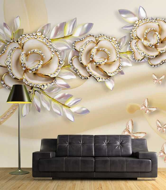 Elegant roses with delicate butterflies.