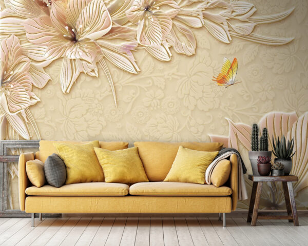 Wall murals Delicate blossoms on a soft backdrop
