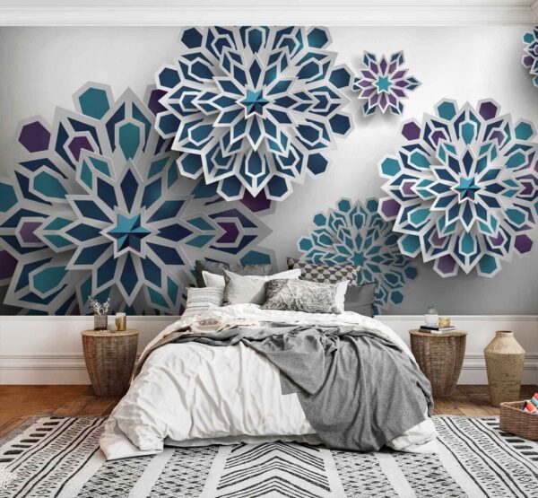 Group of blue and white flowers u43560pib2 600x555 - Group of blue and white flowers - tegory