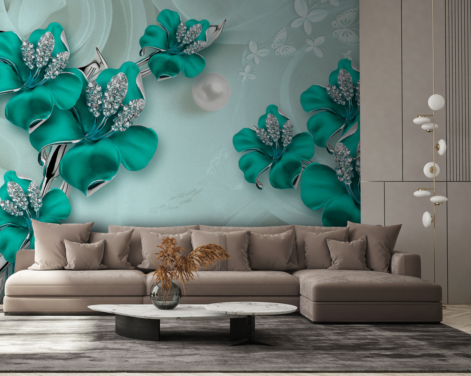 Elegant turquoise floral design masterpiece Elegant turquoise floral design masterpiece
