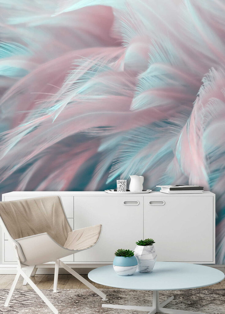 Delicate feathers in soft colors Delicate feathers in soft colors