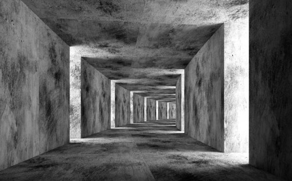 Room with concrete walls and a square ceiling Room with concrete walls and a square ceiling