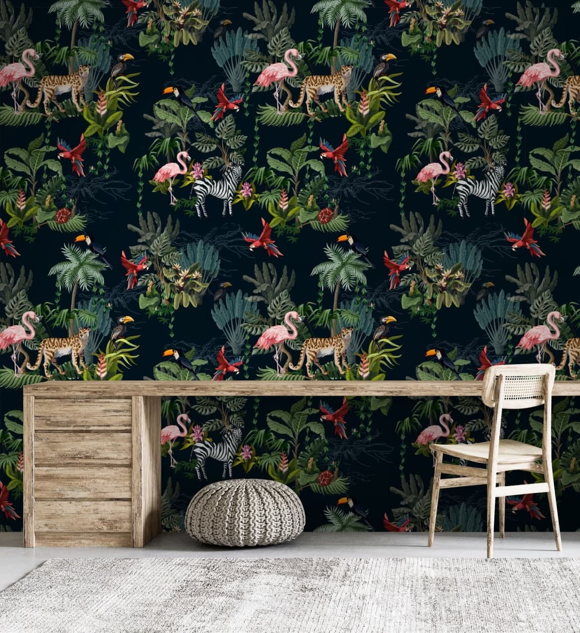 u52521piw1m - Pattern of flamingos and zebras - tegory