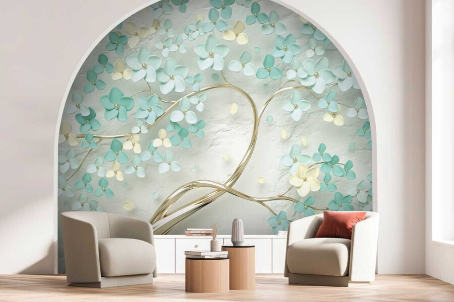 Wall murals Tree with flowers and leaves - Image 7