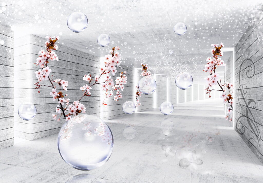 White room with flowers and bubbles u52629p 1024x714 - White room with flowers and bubbles - tegory