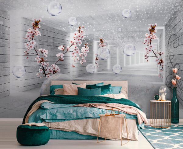 White room with flowers and bubbles u52629pib2 600x488 - White room with flowers and bubbles - tegory