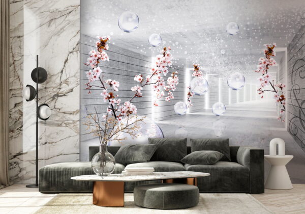 White room with flowers and bubbles u52629pig1 600x420 - White room with flowers and bubbles - tegory